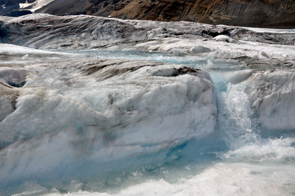 water on The Athabasca Glacier